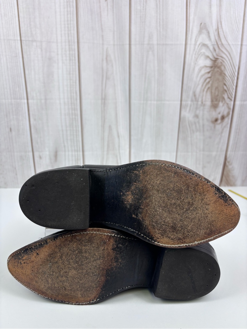 Vintage Lucchese Brown Tag Roper Western Cowboy Boots L818128 Leather Black 8D - Picture 10 of 14